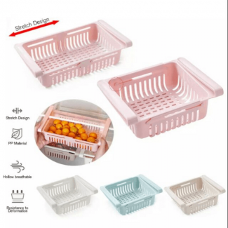 Adjustable Fridge Storage Basket Sliding Drawer with Ventilated, Foldable Design Price in Pakistan | LAPTAB